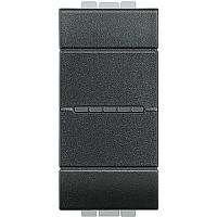 Выключатель самовозвратный без рамки Legrand BTicino Аxial LivingLigh 1мод. 1-кл. антрацит картинка